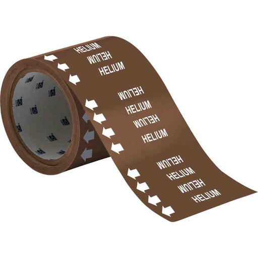 Product image for Brady 98621 HELIUM Pipe Marker, 3" H x 3'W, Roll of 60 Each, Fits Pipes 0.75" Dia. or Smaller