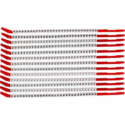 Product image for Brady SCN10-A-M ClipSleeve A to M Wire Markers, Pack of 13 Each, 14 AWG, Maximum Wire Dia, 0.11"