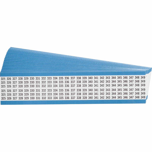 Product image for Brady WM-325-349-PK Wire Marker Card - Repositionable Vinyl Cloth, Legend 325 to 349