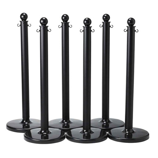 Product image for Brady 80943 BradyLink Warning Posts, Black, 40" H x 2.5" Dia, Polyethylene, Pack of 6 Each