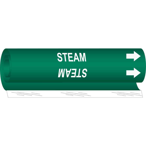 Product image for Brady 5851-I Steam Pipe Marker, 9" H x 8" W, Fits Pipes 1.5" Dia. Thru 2.375" Dia.