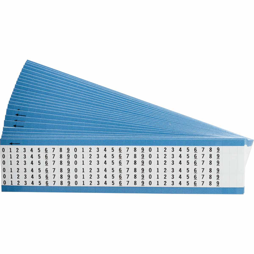 Product image for Brady WM-0-9-PK Wire Marker Card - Repositionable Vinyl Cloth, Legend 0 to 9