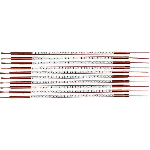 Product image for Brady SCNC-03 Pre-printed 12 Wire Markers, 0 to 9, Pack of 10 Each