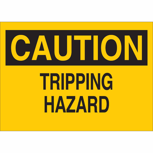 Product image for Brady 25607 CAUTION Tripping Hazard Sign, 10" H x 14" W x 0.06" D, Polystyrene