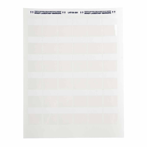 Product image for Brady LAT-35-361-2.5 LaserTab Series Self-Laminating Polyester Labels, Pack of 69 Sheets