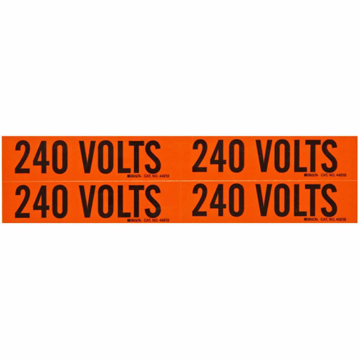 Product image for Brady 44210 240 VOLTS Label, Card of 4 Labels