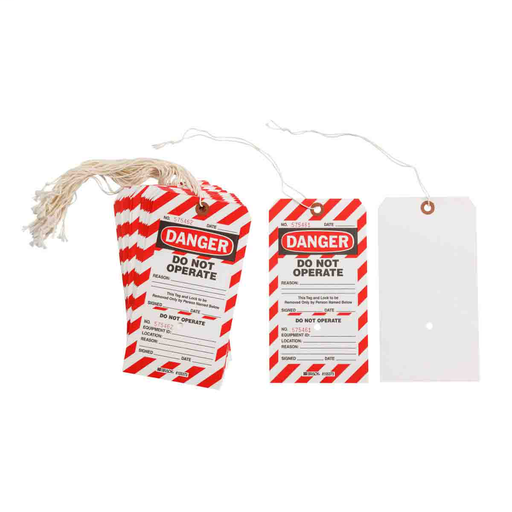 Product image for Brady CLT4 Perforated Lockout Tags - Two-Part Tag, Write-On Paper Cardstock