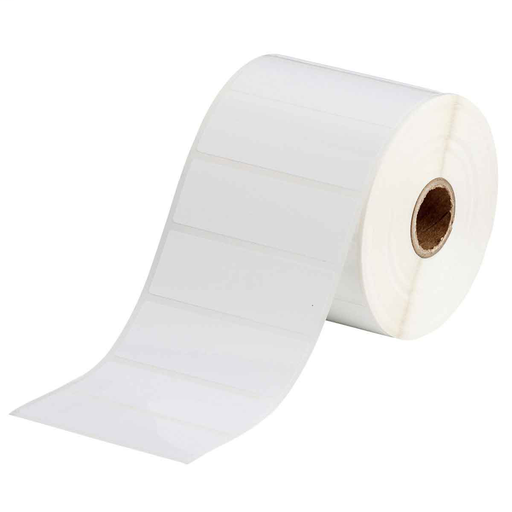 Product image for Brady THT-18-423-1.5-SC Glossy Polyester Labels, 1" H x 3" W, Roll of 1500 Labels, White