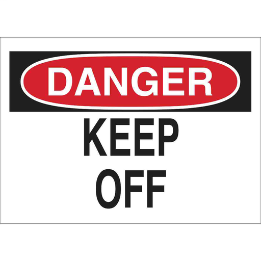Product image for Brady 40673 DANGER Keep Off Sign, 7" H x 10" W x 0.035" D, Aluminum