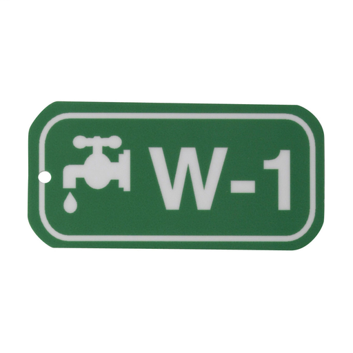 Product image for Brady 105684 Energy Source Tags for Water, W-1, White on Green, Pack of 25 Tags