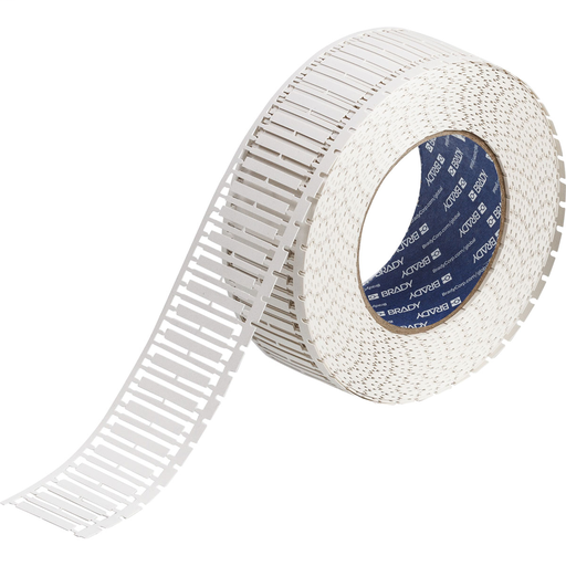 Product image for Brady DSTHT-30-390-2.5 DuraSleeve Series Polypropylene Wire Marker Inserts and Carriers, REPAIRED BY INITIALS: DATE: Write-on Inspection Labels, 0.163" H x 1.181" W, Roll of 2500 Labels, White