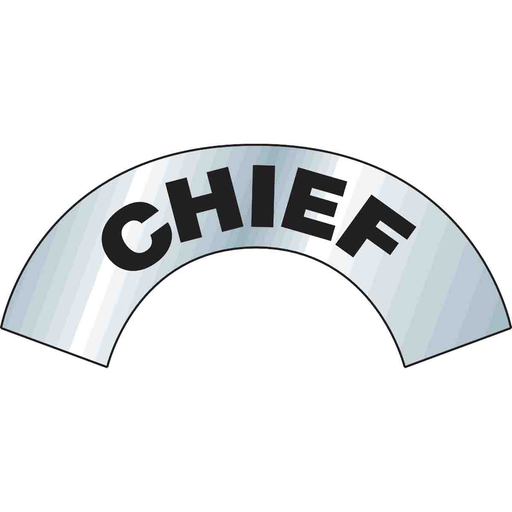 Product image for Brady 28713 Bradylite CHIEF Hard Hat Label, 3" H x 6.875" W, Each, Black on Silver