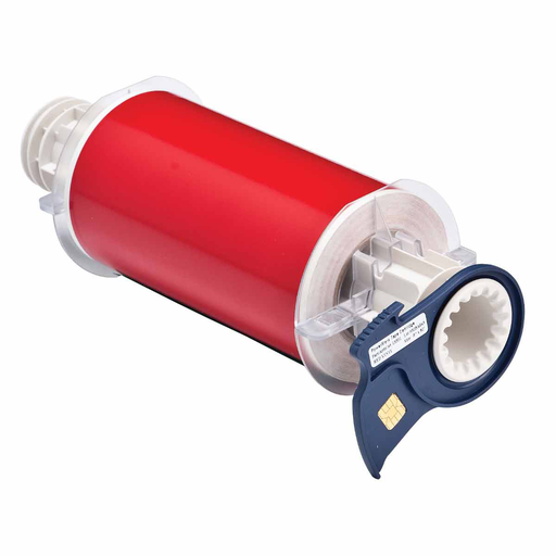 Product image for Brady 13601 BBP85 Series Indoor-Outdoor Vinyl Labels, 6" W x 50' L, Red