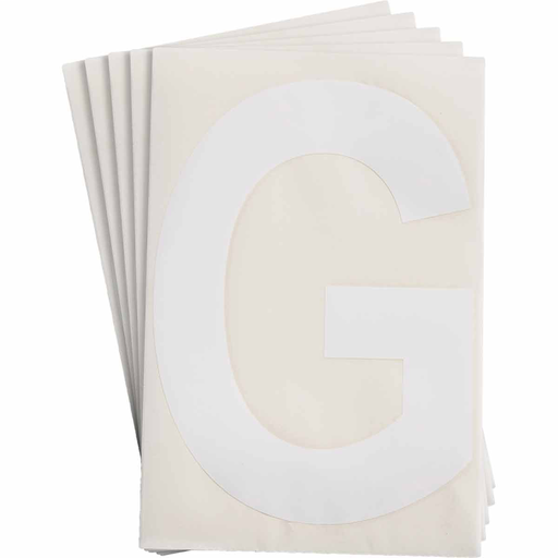 Product image for Brady 121728 ToughStripe® Floor Marking Polyester Letter G Markers - White, 6" x 8"