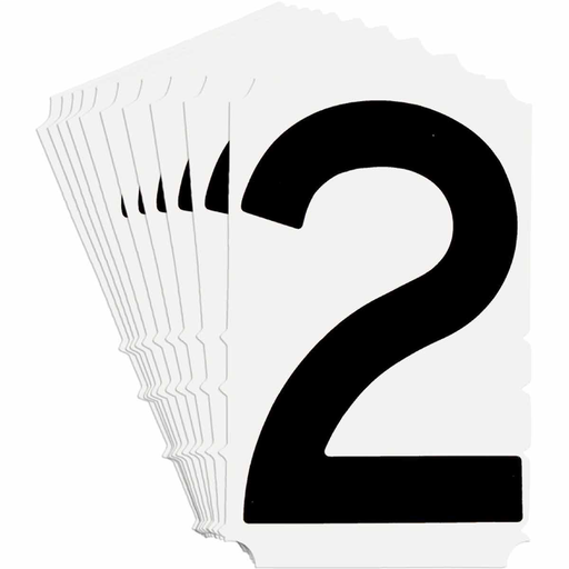 Product image for Brady 5100-2 5100 Series Number and Letter Labels, Pack of 10 Labels, Black, 2