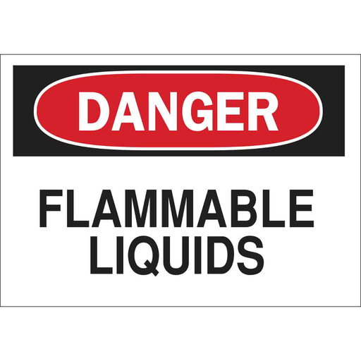 Product image for Brady 85182 DANGER Flammable Liquids Sign, 10" H x 14" W x 0.006" D, Polyester