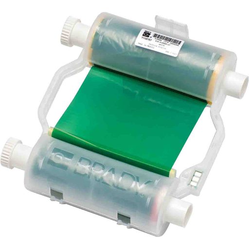 Product image for Brady B30-R10000-GN B30 Series R10000 Printer Ribbon, Roll of 200', Green, 4.33" W