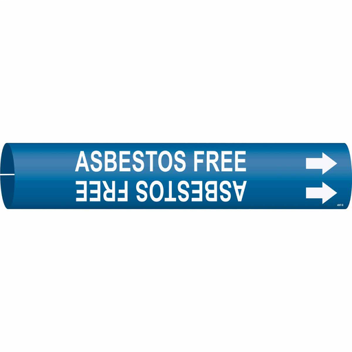 Product image for Brady 4007-B ASBESTOS FREE Pipe Marker, Fits Pipes 1.5" Dia. Thru 2.375" Dia.