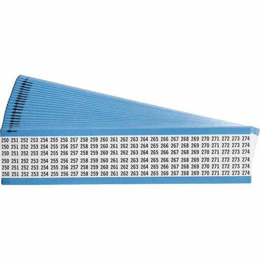 Product image for Brady WM-250-274-PK Wire Marker Card - Repositionable Vinyl Cloth, Legend 250 to 274