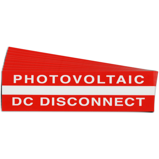 Product image for Brady 149861 Pre-Printed SOLAR DC DISCONNECT Warning Labels, 1"x4" Vinyl, 25Pk