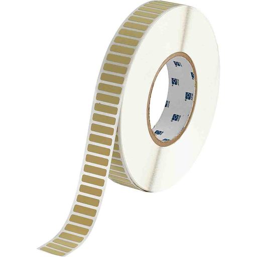 Product image for Brady THT-49-724-10 Amber Polyimide Labels, 0.25" H x 0.9" W, Roll of 10000 Labels Amber