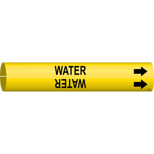 Product image for Brady 4154-A Water Pipe Marker, 0.8125" H x 0.8125" W, Fits Pipes 0.75" Dia. Thru 1.375" Dia.