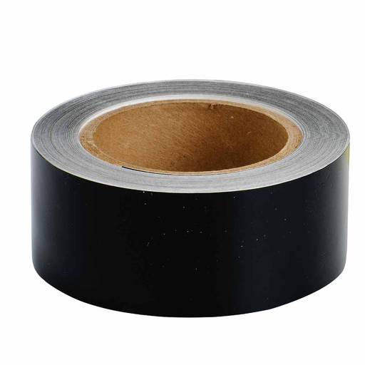 Product image for Brady 36311 Solid Color Banding Tape for Pipe Marking - Roll Form, Pressure Sensitive Vinyl, Black, 2" x 30 Yd