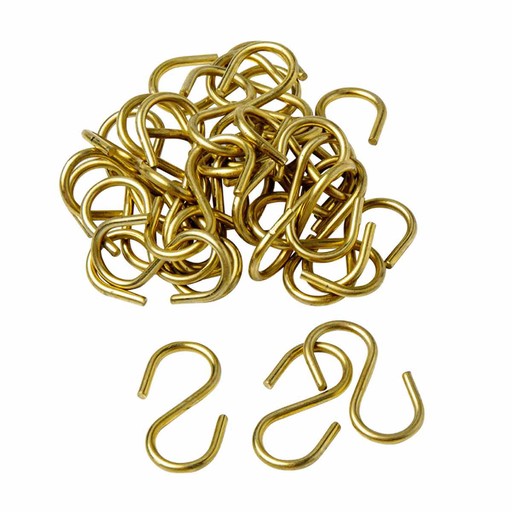 Product image for Brady 23303 Valve Tag S-Hooks, 1.25" H, Brass