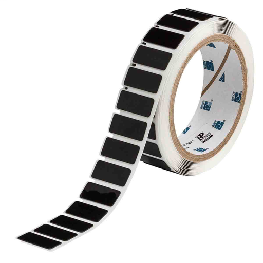 Product image for Brady THTEP171-593-.25BK Foam Backed Raised Panel Labels, 0.49" H x 1.6" W, Black