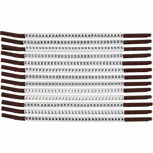 Product image for Brady SCN15-A-M ClipSleeve A to M Wire Markers, Pack of 13 Each, 12 AWG