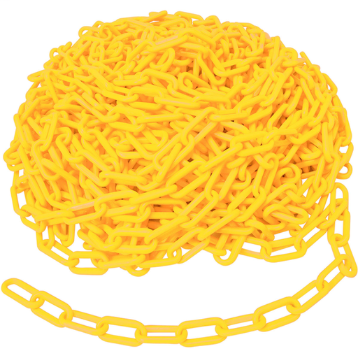 Product image for Brady 78238 BradyLink Warning Chains, Yellow, 2" W x 100' L, Polyethylene