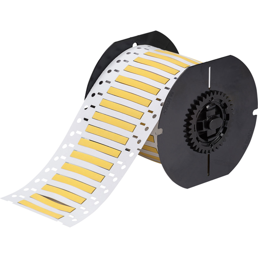 Product image for Brady B33-125-2-342YL B33 Series PermaSleeve Single-sided Polyolefin Wire Marking Sleeves, 0.125" Dia x 2" W, Yellow, Roll of 1000