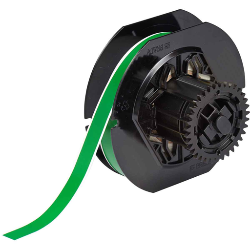 Product image for Brady B30C-500-569-GN B30 Series Low Halide Polyester Labels, 0.5" W x 100' L, Green