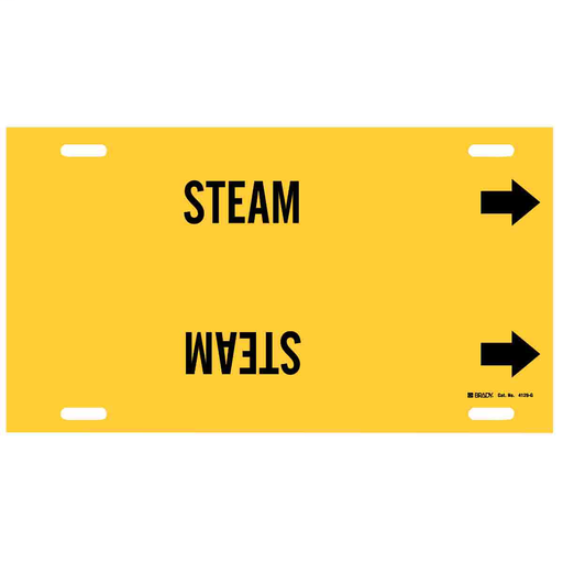 Product image for Brady 4129-G Steam Pipe Marker, 10" H x 24" W, Fits Pipes 8" Dia. Thru 9.875" Dia.
