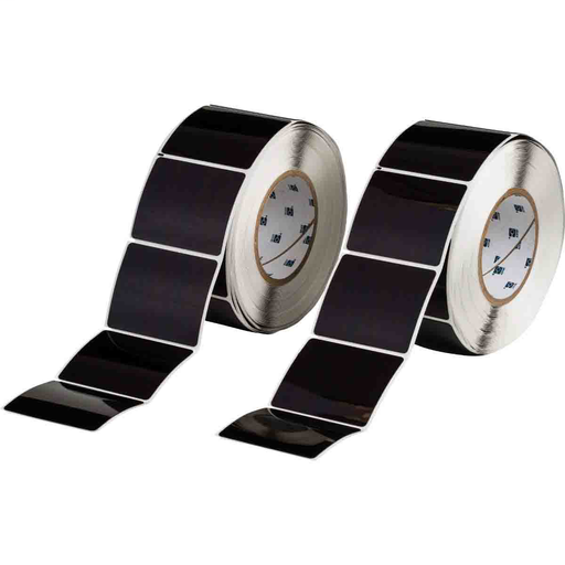 Product image for Brady THTEP-177-593-.5BK Foam Backed Raised Panel Labels, 2.5" H x 3" W, Black, Pack of 2 Rolls