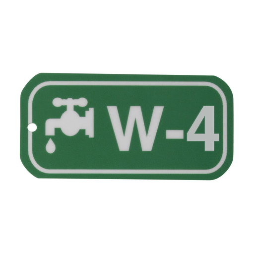 Product image for Brady 105687 Energy Source Tags for Water, W-4, White on Green, Pack of 25 Tags