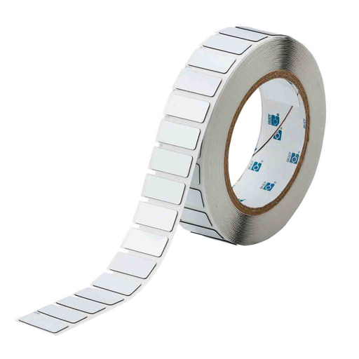 Product image for Brady THTEP-171-593-.5 Foam Backed Raised Panel Labels, 0.49" H x 1.06" W, White, Roll of 500 Labels