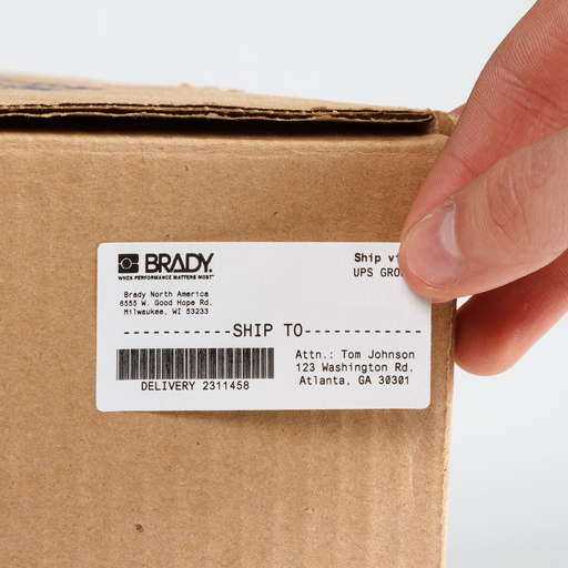 Thermal Transfer Label, 1" x 3", Acrylic Adhesive, White