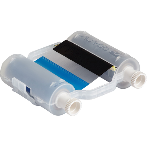Product image for Brady B30-R10000-KRYB-16 B30 Series R10000 Printer Ribbon, Cartridge of 200', Black/Blue/Red/Yellow, 4.33" W, 30 Panels Sets Per Roll