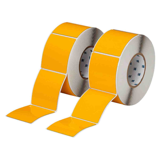 Product image for Brady THTEP-178-593-.5YL Foam Backed Raised Panel Labels, 3.5" H x 3" W, Yellow, Pack of 2 Rolls