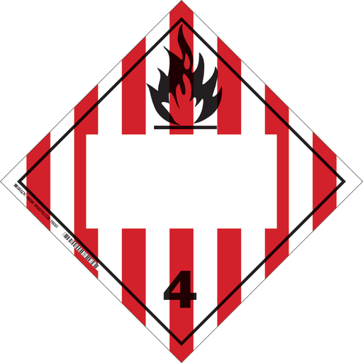 Product image for Brady 60380 4 Sign, 10.75" H x 10.75" W x 0.004" D, Vinyl, Black/Red on White