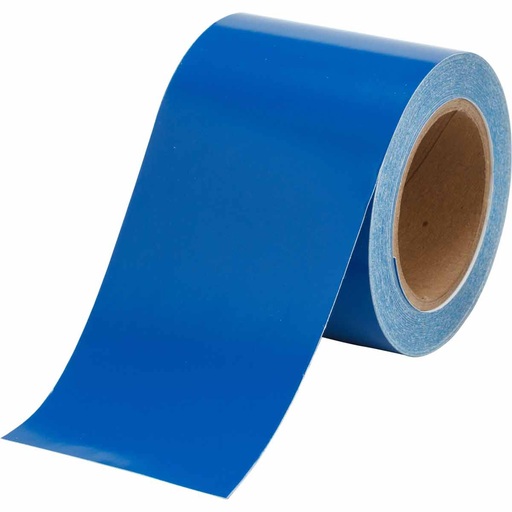 Product image for Brady 36289 Solid Color Banding Tape for Pipe Marking - Roll Form, Pressure Sensitive Vinyl, Blue, 4" x 30'