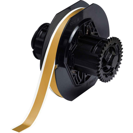 Product image for Brady B30C-500-569-OC B30 Series Low Halide Polyester Labels, 0.5" W x 100' L, Ochre