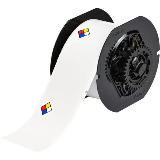 Product image for Brady B30-245-595-NFPA B30 Series RTK Indoor/Outdoor Vinyl Labels, 2.25" H x 4.00" W, Roll of 240 Labels, Blue/Red/Yellow on White, NFPA Diamond