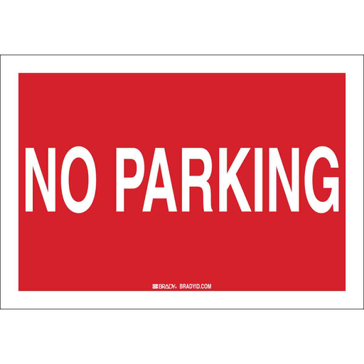 Product image for Brady 43430 No Parking Sign, 7" H x 10" W x 0.035" D, Aluminum