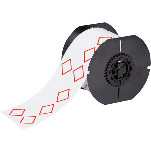 Product image for Brady B30-261-7569-CLP4A B30 Series GHS CLP Vinyl Labels, 2.95" H x 4.33" W, Red on White, Pre-Printed Areas on Label: 4A Diamonds