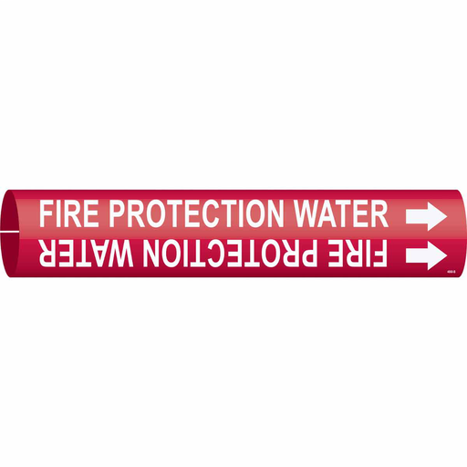 Product image for Brady 4060-B FIRE PROTECTION WATER Pipe Marker, Fits Pipes 1.5" Dia. Thru 2.375" Dia.