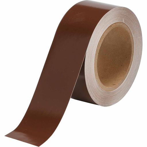 Product image for Brady 36310 Solid Color Banding Tape for Pipe Marking - Roll Form, Pressure Sensitive Vinyl, Brown, 2" x 30 Yd