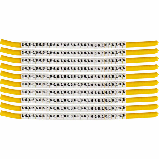 Product image for Brady SCN18-6 ClipSleeve 6 Wire Markers, Pack of 10 Each, 8 AWG