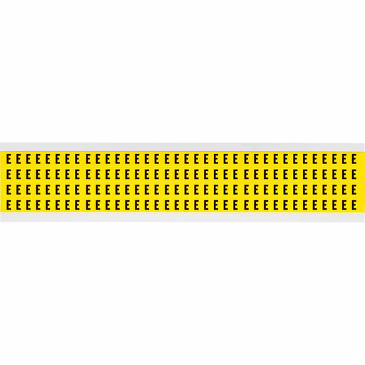 Product image for Brady 3400-E 0.25" Character Height Black on Yellow Repositionable Numbers and Letters, E